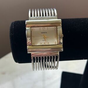 Geneva Two-Tone Silver and Gold stainless steel Watch‎ bracelet
